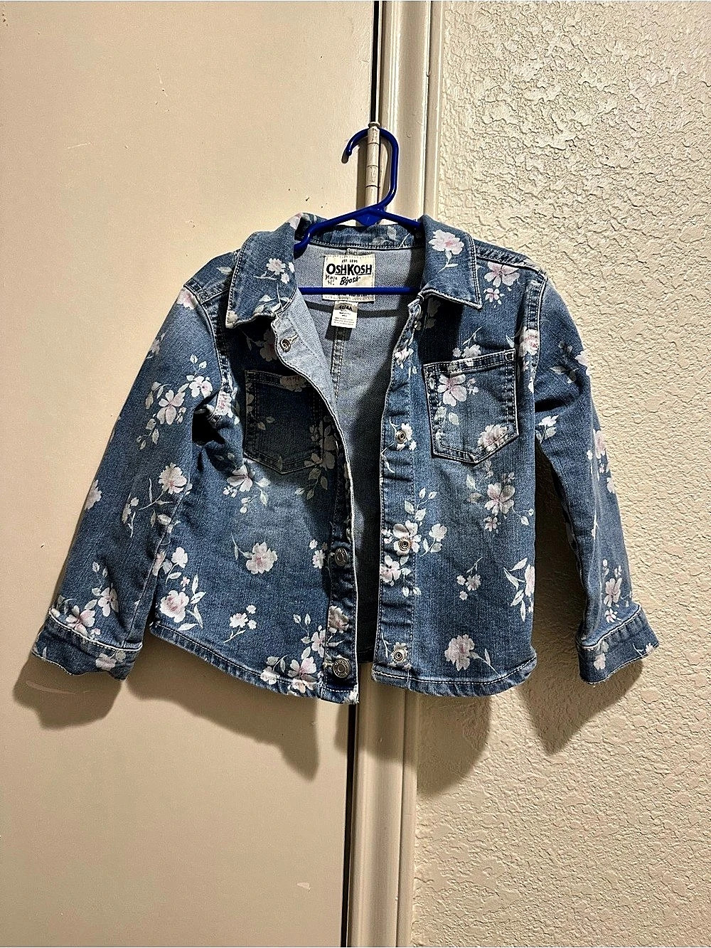 OshKosh B'gosh Girls Floral Denim Jacket Size 4T/4A